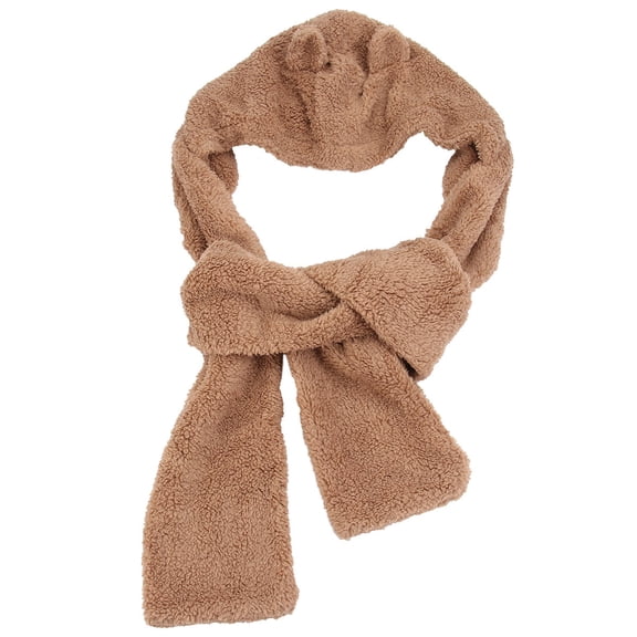 OULII Cute Scarf for Women Bear Ear Scarf Furry Scarf 1Pcs