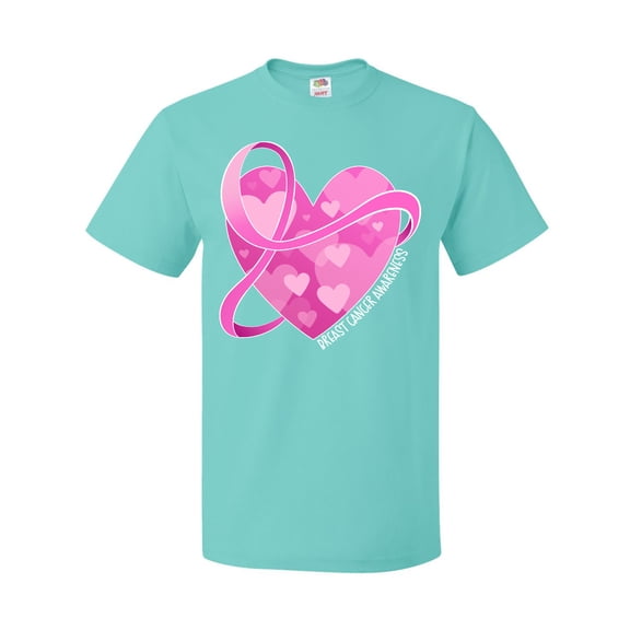 Inktastic Breast Cancer Awareness Pink Ribbon Around Heart T-Shirt