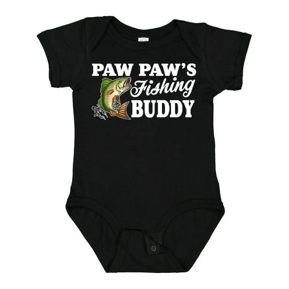Inktastic Paw Paw's Fishing Buddy with White Text Boys Baby Bodysuit