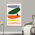 thumbnail image 5 of PixonSign Framed Canvas Print Wall Art Retro Vintage Colorful Pastel Semi Circle Collage Abstract Shapes Illustrations Modern Art Decorative Minimal for Living Room, Bedroom, Office - 24"x36" White, 5 of 5
