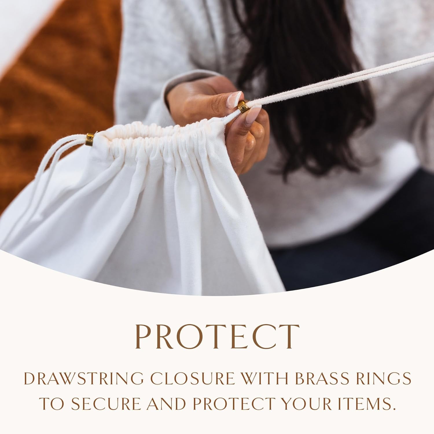 Luxury Organic Cotton Dust Bags For Handbags - 3 Pack Small - 15" Purse Dust Bags, Shoes and Handbag Covers For Storage - Carbon Neutral Protector Dustbags