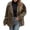 Coffee, variant on Wool Feel Cropped Button Front Jacket for Women, Lapel Collar Long Sleeve, Elegant Short Fall Outerwear, 1 Piece, S-3XL, Plus Size Friendly