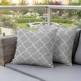 thumbnail image 4 of Grey Plaid Pillow Covers 2 Pack Retro Country Moroccan National Geometrical Plaid Pillowcase Waterproof Outdoor Throw Pillow Cover for Patio Garden Square Cushion 26”x26”, 4 of 9