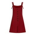 thumbnail image 4 of UNITWRY Jumpsuits for Women Summer Sleeveless Button Down Short Rompers Comfortable Adjustable Straps Suspender Shorts Casual Solid Loose Overalls Pant with Pockets for Trendy Beach Vacation Outfits, 4 of 5