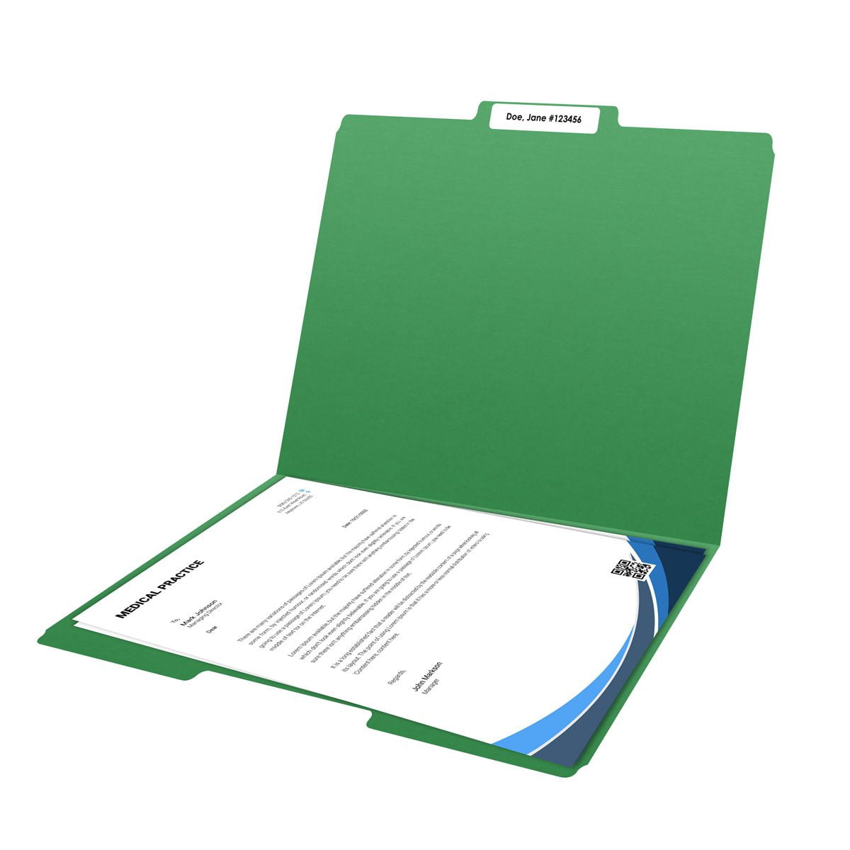 File Folders, 1/3 Cut Top Tab, Letter Size, Perfect for Organizing Documents in File Drawers, Box of 100 (Green)