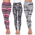 thumbnail image 1 of White Mark Women's 3-Pack Soft Stretchable Holiday Leggings, 1 of 2