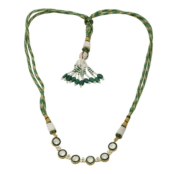 3.00 CTW Natural Diamond Women Valentines Day Gifts Necklace 925 Sterling Silver Gold Plated with Green Enamel