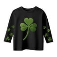 thumbnail image 3 of Kiijoy St. Patrick's Day T Shirt for Toddler Girls Cute Clover Graphic Tee, Sizes 3-4, 3 of 3