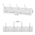 thumbnail image 5 of 2pcs 4 Triple Hooks Wall Mounted Coat Rack with Metal Hooks, White Wood Entryway Hook Rack, Wall Hooks for Coats, Hats, Bags & Keys, Heavy Duty Coat Hanger for Entryway Bedroom Bathroom, 5 of 7