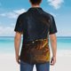 thumbnail image 4 of Fotbe Glowing Snake Dark Forest Camisa Hawaiana para Hombre Unisex – Camisa Casual de Verano con Botones de Manga Corta de Algodón y Lino,Medium, 4 of 7