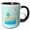 Black/White, variant on 3drose, Image of Beach with Sun, Waves, Tree, Shells, Crab, Clouds, Birds, 11oz Mug