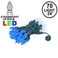thumbnail image 3 of Novelty Lights Blue/Pure White C6 LED Christmas String Lights 70 Strawberry Bulbs (Green Wire, 24 Feet), 3 of 8