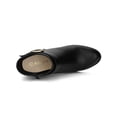 thumbnail image 4 of BLISSFUL STEP Women's Round Toe Circle Buckle Block High Heel Ankle Boots, 4 of 7