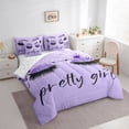 thumbnail image 3 of Homewish Chic Sparking Print 7-Piece Twin Bedding Sets,Kawaii Pretty Girl Bedding Comforter Set,Purple Black Sheet Sets For Men Women,Microfiber Bedroom Decor, 3 of 8