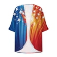 thumbnail image 6 of Gamivast Summer Cardigans for Women Patriotic Star Stripe Print Open Front Loose Flowy Fit Cover Ups Lightweight Breathable Chiffon 3/4 Sleeve Kimono Beach Vacation outfits, 6 of 6
