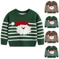 thumbnail image 3 of Odeerbi Kids Boys Girls Christmas Sweater Cute Winter Thermal Knit Crewneck Sweater Children's Christmas Pullover Sweater Fall New Knitwear Kids Clothes Brown, 3 of 4
