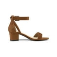 thumbnail image 6 of BLISSFUL STEP Women's Ankle Buckle Strap Chunky Heel Sandal Shoes Brown 8.5, 6 of 8