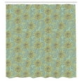 thumbnail image 2 of Ambesonne Floral Shower Curtain, Sketchy Abstract Flowers, 69"Wx84"L, Dark Indigo Pale Green, 2 of 4