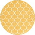 thumbnail image 3 of Unique Loom Trellis Frieze Collection Area Rug - Rounded (4' 1" Round Yellow/Ivory), 3 of 7