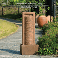 thumbnail image 4 of Teamson Home Framed Layered Rock Design Patio Water Fountain–Warm Glow Lighting with Steady Flow & Electric Pump, Brown, 4 of 18