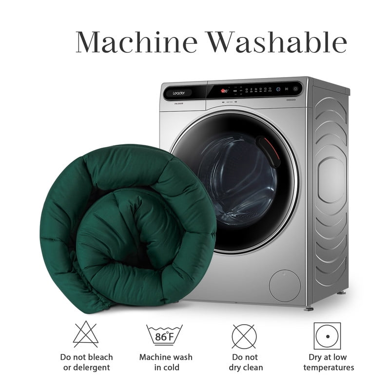 Comforter Twin Green All Season Down Alternative, Cooling Quilted Duvet Insert, Bed Comforter with Corner Tabs, Washable Hypoallergenic Reversible Quilt