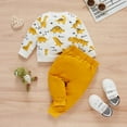 thumbnail image 2 of Odeerbi Toddler Sweatshirt Autumn Winter Baby Boys Girls Dinosaur Pattern Long Sleeved Blouse Plaid Trousers Hoodie Suit Yellow, 2 of 8