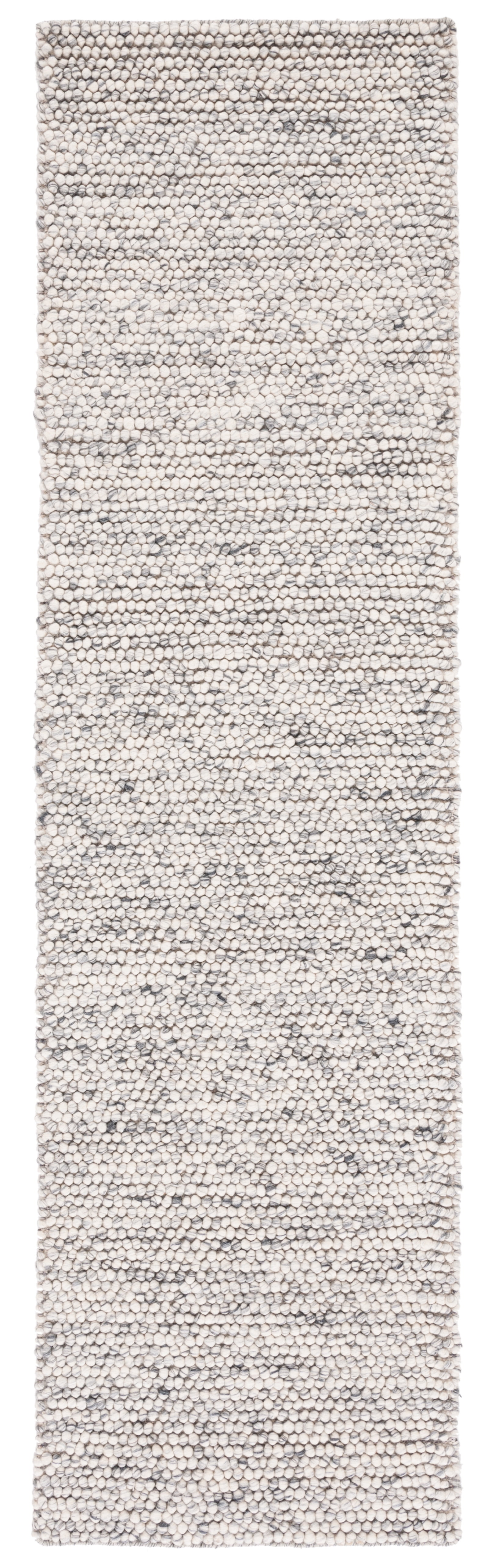 SAFAVIEH Natura Feride Geometric Runner Rug, Light Grey/Ivory, 2'3" x 6' - Scandinavian Design, Light Grey & Ivory, Handmade Wool Blend, Ideal for Living Room, Bedroom, Dining Space, Entryway, Hallwa