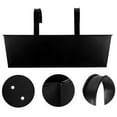 thumbnail image 3 of Hanging Flower Pots for Railing 16 inch Railing Planter Box Hanging Planters Gardening Containers Rustic Pots Bucket Mount Wall Porch Iron Hanging Basket Flowerpot for Herbs & Flowers, 2Pcs Black, 3 of 6
