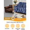 thumbnail image 5 of Vintage Wave Lines Couch Cover for 2 Cushion Couch, Classic Minimalist Striped Navy Blue Washable Love Seat Sofa Covers Slipcover, Throw Sofa Covers for Pets, Furniture Protector 71"x102", 5 of 9