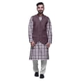 thumbnail image 1 of Atasi Printed Kurta Pajama Jacket Set Mandarin Collar Traditional Ethnic Shirt, 1 of 5