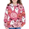 thumbnail image 3 of XQYLOS Girls Halloween Hooded Sweatshirt Ghos𝗍 Cat Pumpkin Long Sleeve Pocket Hoodie Kids Boys Oversized Pullover Trendy Fall Sweater, 3 of 9
