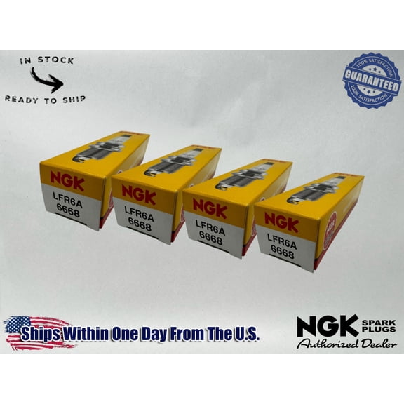 NGK Genuine OEM Authentic Spark Plugs LFR6A - 4 PACK
