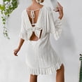 thumbnail image 4 of Traje de baño para mujer, pareo de bikini, pareo de playa, crochet, suelto, ahuecado, falda, chal, 4 of 8