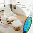 thumbnail image 3 of Modern Ergonomic Recliner Chair with Ottoman in Chenille Fabric, 360° Swivel Lounge Chair with Massage Features, 3 of 10