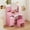 Pink, variant on Rease Kids Vanity Table, Girls Vanity Set with Mirror and Lights, Princess Makeup Vanity Desk & Chair Set with Jewelry Storage, Wooden Pretend Playset, White