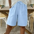 thumbnail image 4 of REALiKUN Bermuda Shorts for Women Knee Length Elastic Waist Drawstring Loose Wide Leg Shorts Summer Casual Beach Clothes, 4 of 8