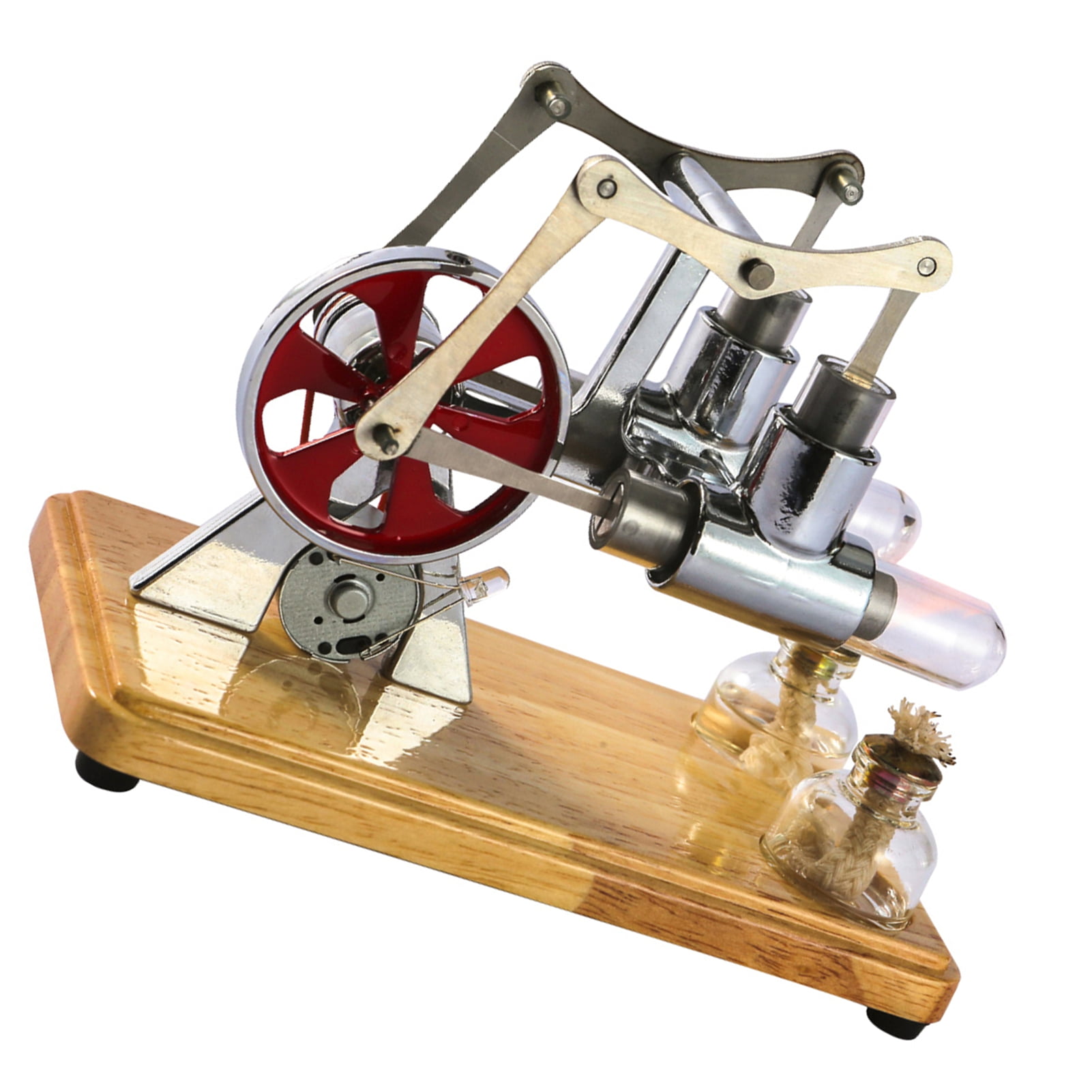 Kit Moteur Stirling éducatif – Modèle à Air Chaud, Générateur, Bricolage Métal 16x6x4,2 Cm – 430 G
