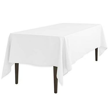 LinenTablecloth Rectangular Economy Polyester Tablecloth, 60 by 102-Inch,  White
