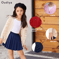 thumbnail image 3 of Oudiya Girls Cardigan Sweaters Ruffle School Uniform Sweater V Neck Button Down Coat for Girls 4-13 Years, 3 of 10