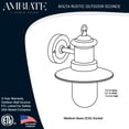 thumbnail image 2 of Ambiate Bolta Rustic Farmhouse Style Wall Sconce, Outdoor Use, Medium Base (E26) Socket, Black Finish, Clear Glass Shade, For Porches, Patios, Garage Openings, Commercial or Residential, ETL Listed, 2 of 5