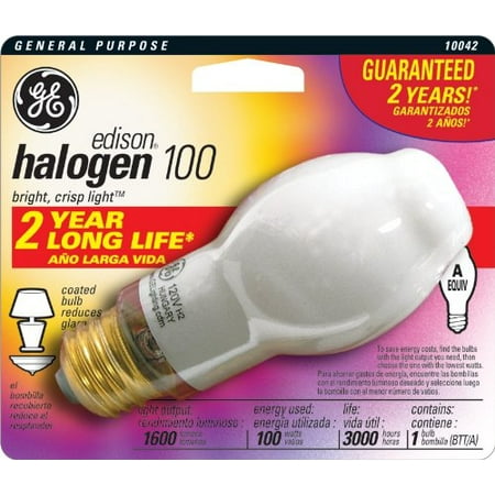 5 Halogen Light - GE 10042 100-Watt Edison Halogen BT14.5 1CD Light Bulb