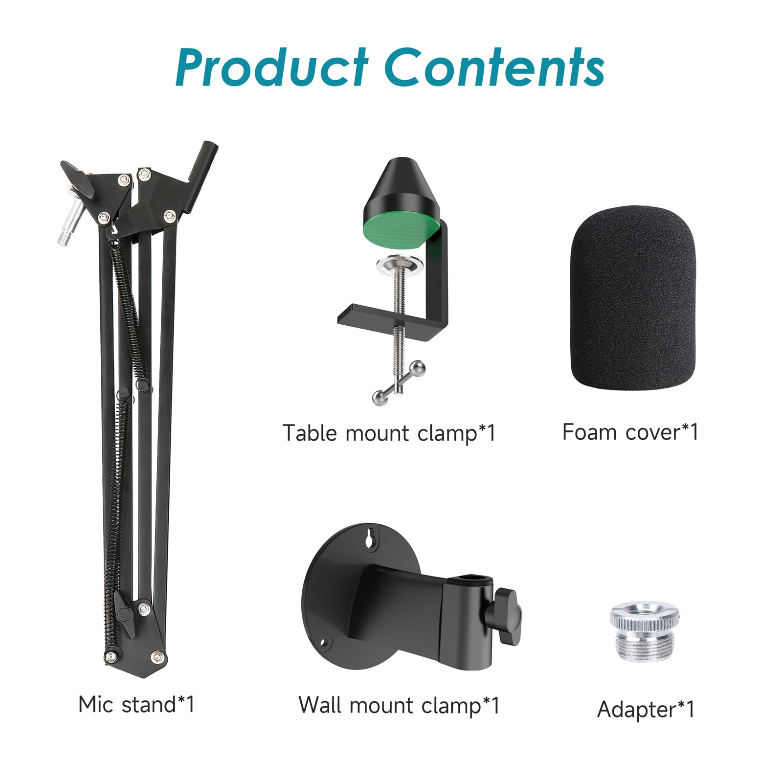 YOUSHARES Razer Seiren X Wall Mount Boom Arm - Wall Mount Microphone Holder for Razer Seiren X Mic, Vertical Surface Mount and Freely Swiveling Metal Wall Mount Clip Suitable for Saves the Desk Space