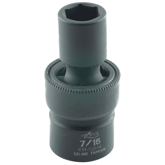 K-Tool 32514 7/16 x 3/8" Drive 6pt Fractional SAE Short Impact Flex Socket