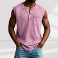thumbnail image 2 of USNSM Mens Tank Tops Summer Solid Color V Neck Sleeveless Muscle Summer Athletic Shirts for Men Running Undershirts Tank Pink M, 2 of 6