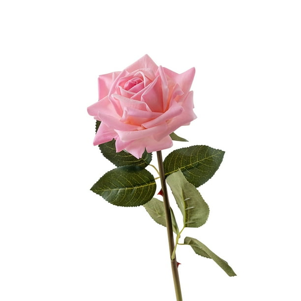Flor de simulación de rosa con borde enrollado, sensación húmeda, luna clara, adecuada para cualquier lugar