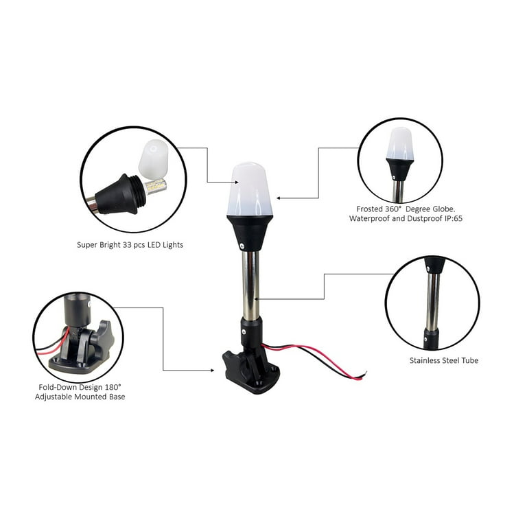 DC 12V 3W Marine Bateau Yacht Stern Ancre LED Navigation