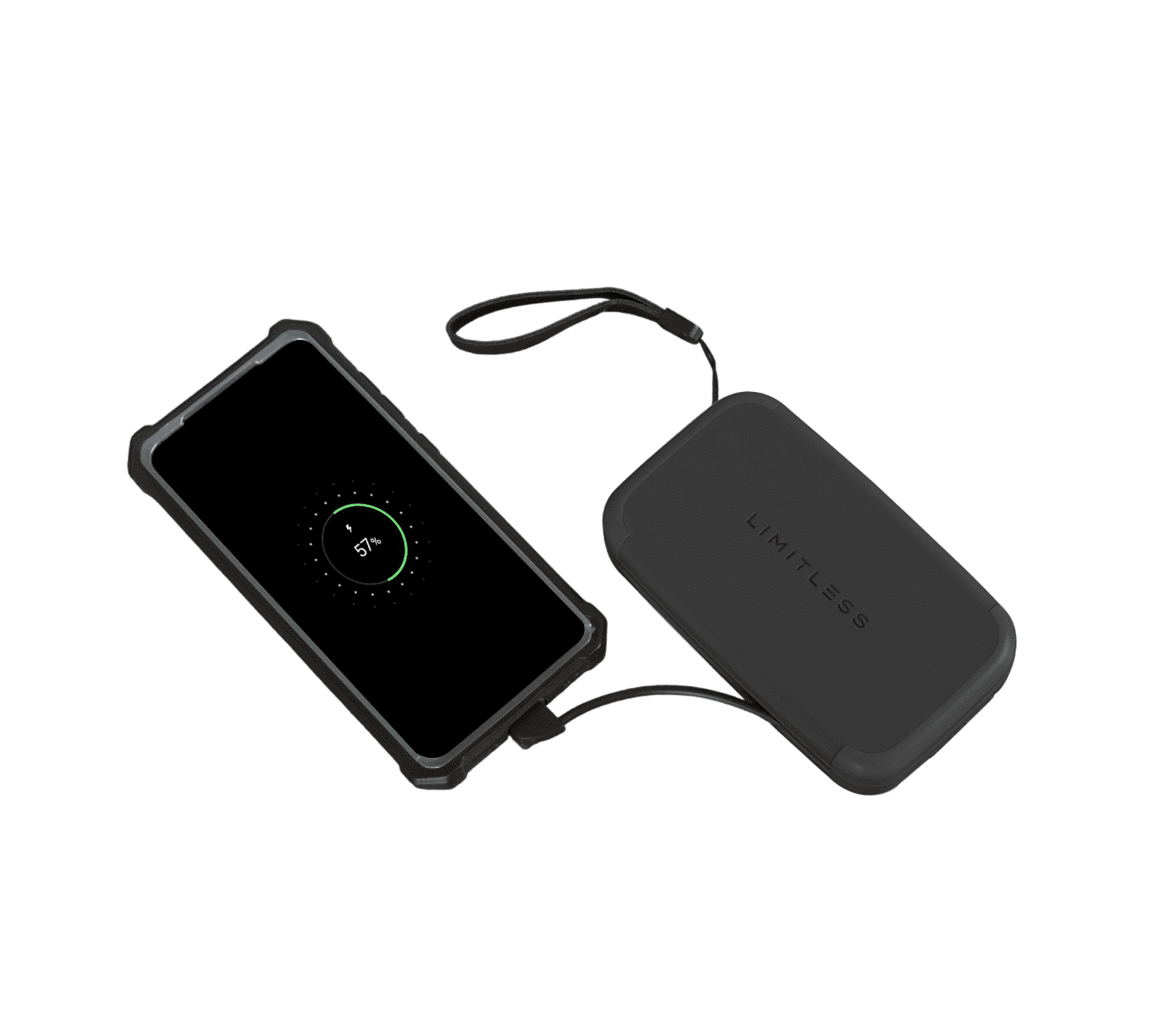 RFID Blocking Wallet & Power Bank With Built-In Charging Cable & Interchangeable Adapters (Black)