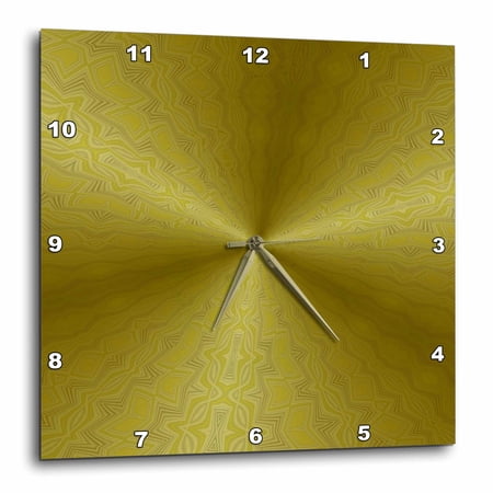 3drose, Kaleidoscope Pattern Fortune Gold, 10x10 Wall Clock
