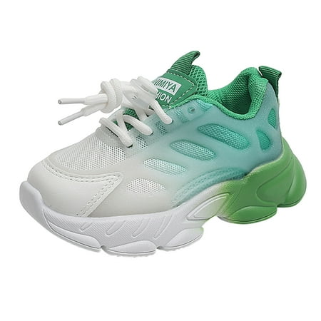 

nsendm No Tie Dress Shoe For Girls Boys Kids Toddler Mesh Sport Shoes Casual Shoes Running Girls Shoes Size 3 Big Kid Shoes Green 29