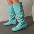 thumbnail image 5 of YLYL Womens Mid Calf Boots Slouchy Flat Low Heel Round Toe Wide Calf Pull on Fall Winter Riding Boots, 5 of 9